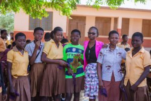 A report on the managing menstrual poverty outreach — photograph from Little Feet Foundation