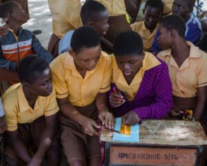 A report on the managing menstrual poverty outreach — photograph from Little Feet Foundation