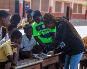 A report on the managing menstrual poverty outreach — photograph from Little Feet Foundation