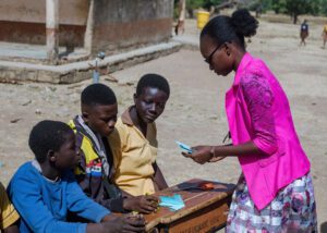 A report on the managing menstrual poverty outreach — photograph from Little Feet Foundation