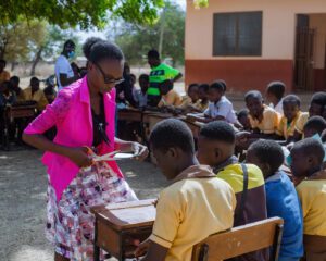 A report on the managing menstrual poverty outreach — photograph from Little Feet Foundation