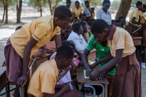 A report on the managing menstrual poverty outreach — photograph from Little Feet Foundation