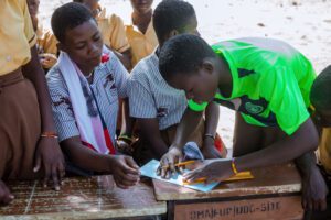 A report on the managing menstrual poverty outreach — photograph from Little Feet Foundation