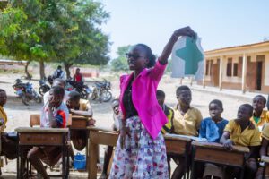 A report on the managing menstrual poverty outreach — photograph from Little Feet Foundation