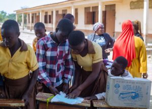 A report on the managing menstrual poverty outreach — photograph from Little Feet Foundation