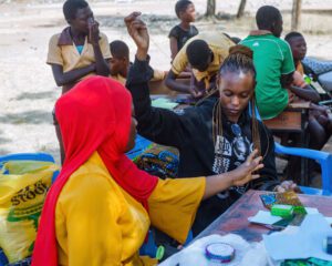 A report on the managing menstrual poverty outreach — photograph from Little Feet Foundation
