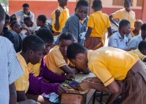 A report on the managing menstrual poverty outreach — photograph from Little Feet Foundation
