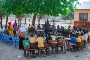 A report on the managing menstrual poverty outreach — photograph from Little Feet Foundation